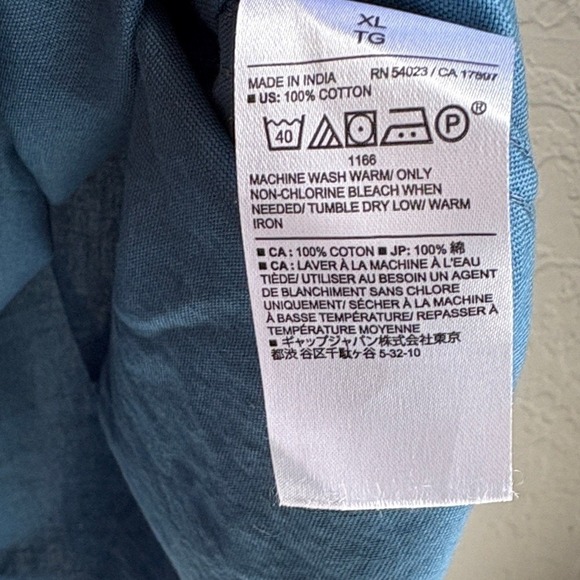 Banana Republic Mens 100% Cotton Slim Fit Blue Button Down Short Sleeve Shirt XL - Picture 4 of 12